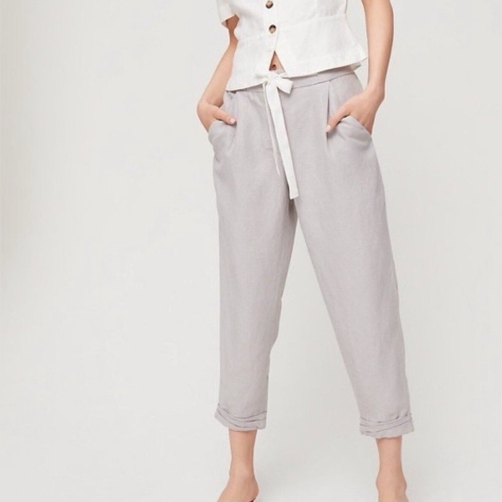 Aritzia Allant Linen Blend Dress Pants
